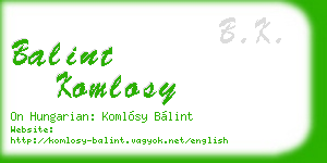 balint komlosy business card